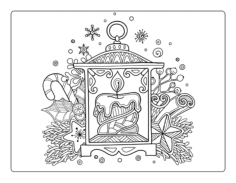 Christmas For Adults Candle Lantern Holly Cinnamon Candy Winter Tracing Shape Pdf, Free Vectors File